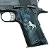 Altamont 1911 Grips - Black Pearl - Full Size 1911 Grips w. Ambi Safety fits Most Commander, Standard & Government 1911 Models - Made in USA - Black with Silver Colt