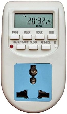 True Sense Plastic Energy Saving Digital Programmable Electronic and Socket Timer with Switch 230V 10A (White, TS-003)