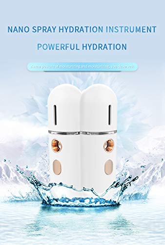 Axchongery Mini Portable Nano Steaming Facial Humidifier, Handy Spray Moisturizer Beauty Instrument, Small Portable Mist Sprayer for Face Moisturizing and Hydrating, No Noise, Travel (A)