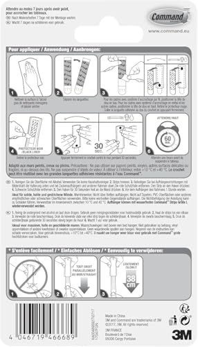 Command Universal Adhesive Picture Hanger, Large, Silver, 4 Hooks and 10 Large Tabs, 3.6 kg Damage Free Hanging