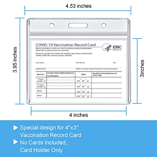 Vaccination Card Holder,CDC Vaccination Card Protector,4 X 3 Inches Record Vaccine Cards Holder, Clear Vinyl Plastic Sleeve immunization Card with Waterproof Type Resealable Zip (5)