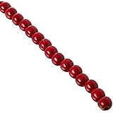 Darice 14mm Wood Bead Garland, 9-Feet, Burgundy