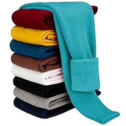 BOOPH Girls Winter Leggings Fleece Lined Kids Basic
