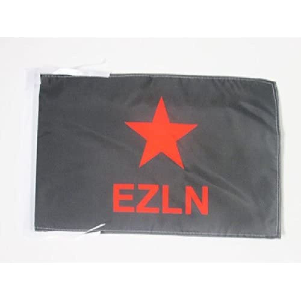Drapeau Mexique EZLN en Polyester 100D avec Cordelettes, 45cm x 30cm