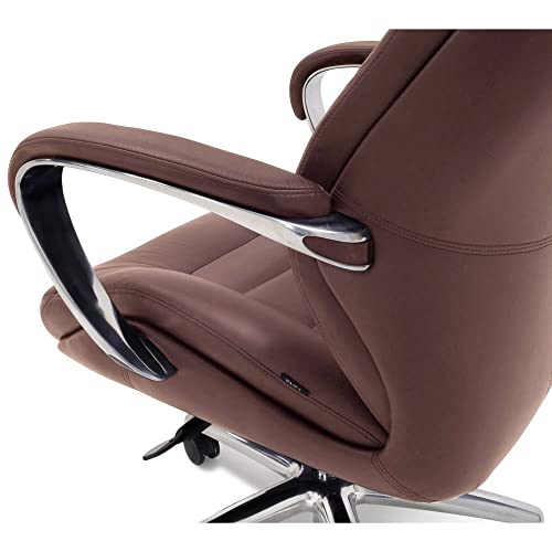 Zuri Furniture Gates Genuine Leather Aluminum Base High Back Executive