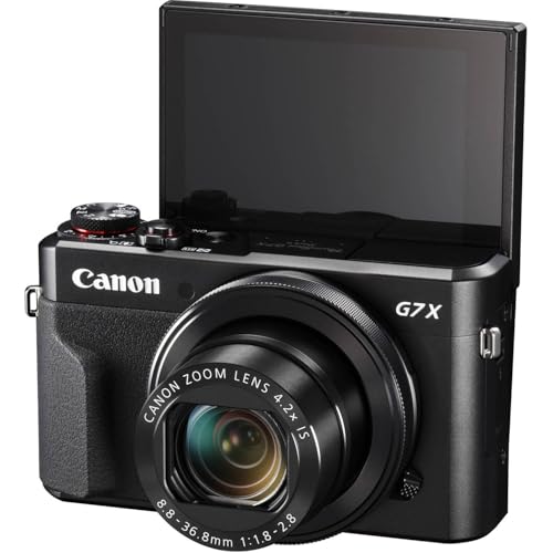 Canon PowerShot G7 X Mark II Digital Camera (Black) 20.1MP 1-Inch CMOS Sensor, DIGIC 7, 4.2X Optical Zoom Lens | Full HD 1080p Video, Wi-Fi, Tilting Touchscreen with Bag and 64GB Card