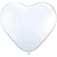Qualatex 6" White Heart Latex Balloons (100ct)
