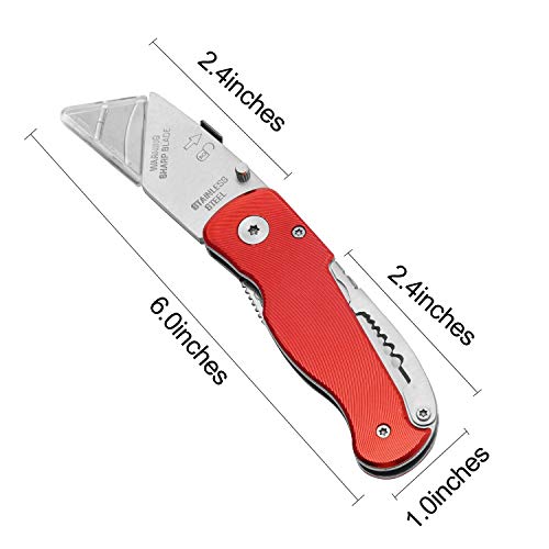 edcfans Folding Utility Knife, Pocket Knife/Box Cutter/Wire Stripper