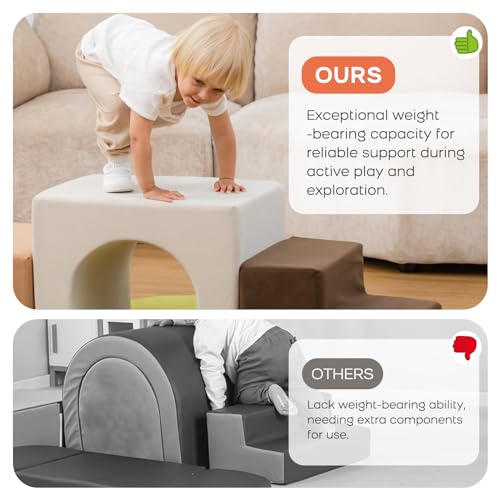BanaSuper Foam Climbing Blocks for Children, Foam Building Blocks XXL, EN71 Certified & Non-Slip, Children's Montessori Toy, Washable Case for Indoor Fun, Baby Soft Playset (Colourful)