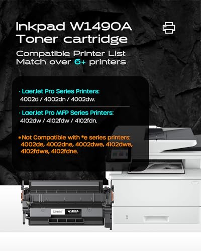 iNKPAD 149A W1490A Toner Cartridge (with Chip) Replacement for HP 149X 149A W1490A W1490X Toner Compatible for LaserJet Pro MFP 4102DW 4102FDN 4102FDW 4002DW 4002DN 4002D Printer (2 Black)