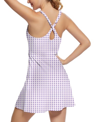 GGOV Tennis Dress for Women Athletic Golf Dress with Shorts and Pockets Backless Workout Dress with Adjustable Straps