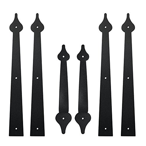 WINSOON Decorative Garage Door Hardware Kit - Black Faux Hinges & Handles For Instant Curb Appeal