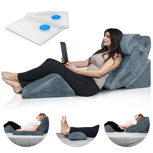 Lunix LX5 4pcs Orthopedic Bed Wedge Pillow Set, Post Surgery Memory