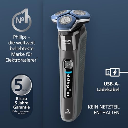 PHILIPS Shaver Series 7000 – Elektrischer Nass- und Trockenrasierer für Herren mit aufklappbarem Trimmer, Ladestation & Reiseetui (Modell S7887/35) thumbnail 2