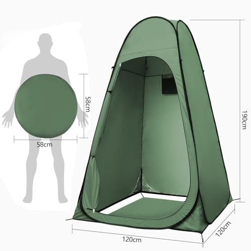 Camping Shower Tent, Pop Up Shower Cabin, Changemen Cabin Portable Outdoor Toilet Tents Outdoor Shelter, 120×120×190cm