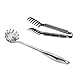 HornTide Stainless Steel Pasta Server Set 1x 9-inch Serving Tongs 1x 12-inch Spaghetti Claw Teethed Ends Design Kitchen Tools