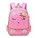 Hyundly Cat Face Waterproof School Backpack for Girls Book Bag(Large, pink)