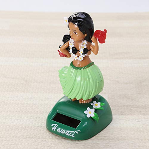 image for Amosfun Dashboard Hula Girl Bobble Head Solar Powered Hawaiian Hula Sh