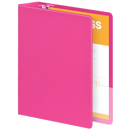 Wilson Jones Heavy Duty Round Ring Binder with Extra Durable Hinge, 2-Inch, Bright Pink (W364-44-212)