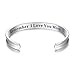 Milamiya Remember I Love You Mom' Cuff Bangle Bracelets from Mom and Daughter Birthdays (mom Silver)