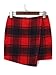 Persun Women's Plaid Asymetric Hem Mini Woolen Skirt