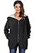 DJT Womens Hooded Zip-up Sweatshirt Coat Jacket 2X-Large Black