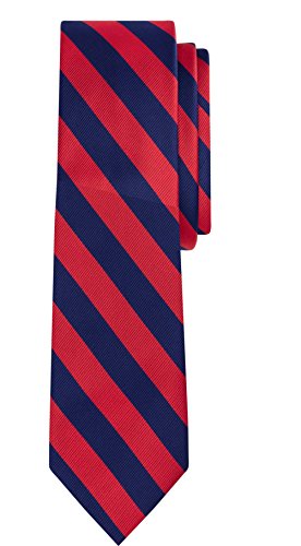 Jacob Alexander Stripe Print Boys Regular College Striped Tie - Red Navy