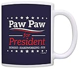 Grandpa Birthday Gifts Paw Paw for President Funny Fathers Day Gift Coffee Mug Tea Cup Blue