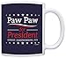 Grandpa Birthday Gifts Paw Paw for President Funny Fathers Day Gift Coffee Mug Tea Cup Blue