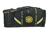 Lightning X Fireman Premium 3XL Firefighter Rescue Step-In Turnout Fire Gear Bag w/Shoulder Strap & Helmet Pocket (Black)
