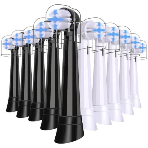 Pack of 10 Toothbrush Heads Compatible with Oral B IO Electric Toothbrush Heads Compatible with Oral B IO 2/3/4/5/6/7/8/9/10 (Black White)