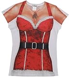 Faux Real Sexy Ladies Santa Xmas Costume T-Shirt Tee