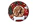 Poodle Christmas Ornament Apricot Wreath Shaped Easily Personalized Holiday Decoration Unique Poodle Lover Gifts
