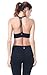 QUEENIEKE Women's Light Support Double-T Back Wirefree Pad Yoga Sports Bra Size L Color Black Pro
