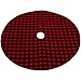 S-DEAL 36 Inches Christmas Tree Skirt Red and Black Plaid Buffalo Double Layers Checked Deco for Holiday Party Mat Xmas Ornaments