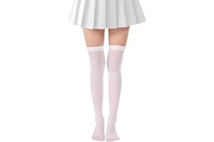 Lastclream Women Costume Thigh High Silk Stockings for Woman 80D Semi Opaque Over Knee Socks Cosplay Knee High Hosiery