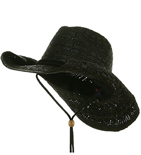 MG Ladies Toyo Straw Cowboy Hat BLACK