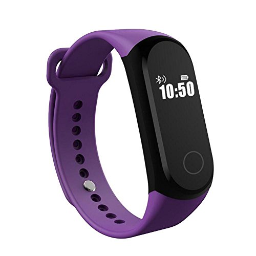 L@YC Smart Pedometer Bracelet Detection Heart Rate Information Call to Remind IP68 Waterproof Swimming Fitness Tracker, Purple