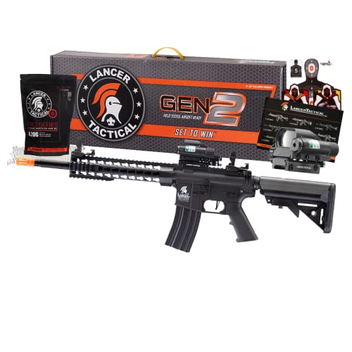 Lancer Tactical Gen 2 M4 Carbine Hybrid 10" Airsoft AEG Installed Metal