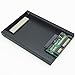 JIUWU 4.57cm Micro SATA 7+ 9 Pin SSD to 2.5-Inches SATA 22 Pin Hard Disk Adapter Case Black
