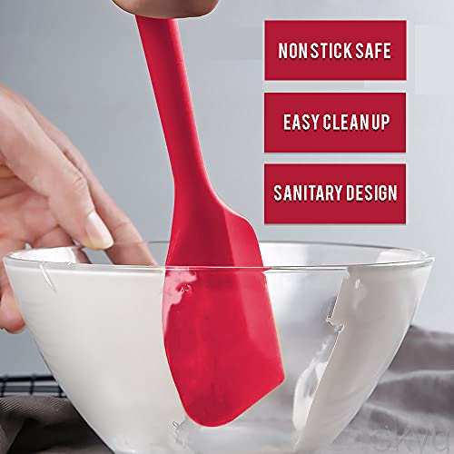 SIBS Silicone Spatulas with Tong (RED) High Heat Resistant BPA Free