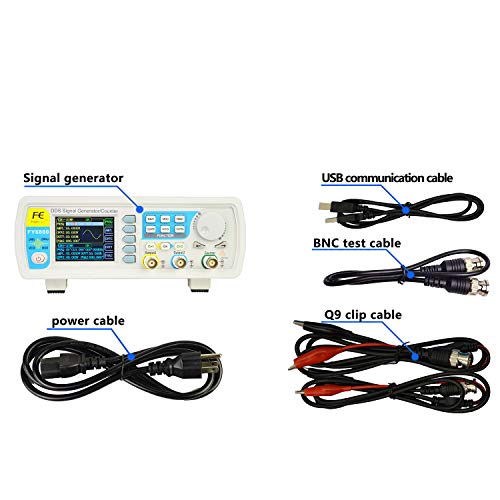 DOMINTY Function Generator AC100-240V FY6800 60MHz Double Channel DDS Function Arbitrary Waveform Signal Generator Frequency Meter 250MSa/s Sine Square/Triangle/Pulse/Sawtooth Wave/Staircase Wave