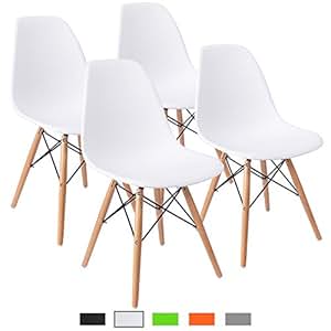 Furmax Pre Assembled Modern Style Dining Chair Mid Century Modern Dsw Chair Shell Lounge Plastic Chair For Kitchen Dining Bedroom Living Room Side