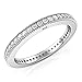 Metal Factory 2MM Sterling Silver 925 CZ Cubic Zirconia Eternity Wedding Band Ring