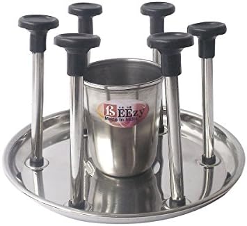 Moforce BEEzy Stainless Steel Glass and Spoon Organiser Stand for Kitchen Glass Organiser- (Assorted Color)