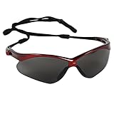 Jackson Safety V30 Nemesis Safety Glasses (22611), Smoke Anti-Fog Lens, Red Frame - Pack of 12