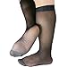 Mr.Babuu 3Pairs Pack Men's Casual Striped Sheer Nylon Silky Thin Dress Socks (Black)