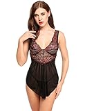 Avidlove Women Sexy lingerie Sleepwear Deep V Halter Lace Nightwear