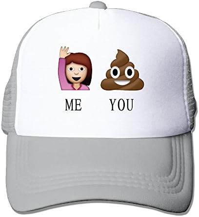 Funny Poop Emoji Hats Snapback Mesh Cap Adjustable Baseball Caps Unisex Trucker Hat Ash