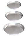 Set of 3 Aluminum Pizza Pans, Assorted Sizes, Tapered Deep, 12", 10", and 8" Sizes